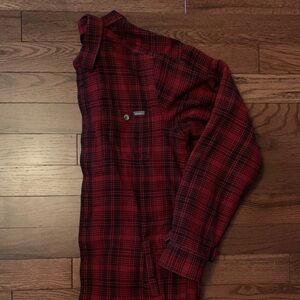 Eddie Bauer Mens outdoor Red and Black Plaid Flannel